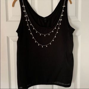 Black BR blouse with detachable necklace